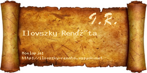 Ilovszky Renáta névjegykártya